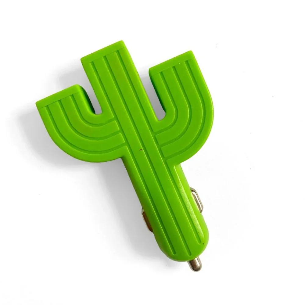 Cactus Shaped Car Charger with 3 USB Ports